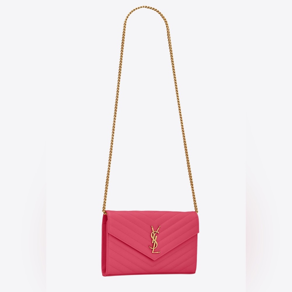 YVES SAINT LAURENT CASSANDRE MATELASSÉ ENVELOPE CHAIN WALLET